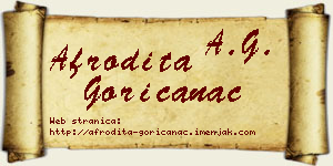 Afrodita Goričanac vizit kartica